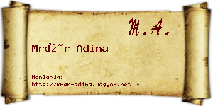 Mrár Adina névjegykártya